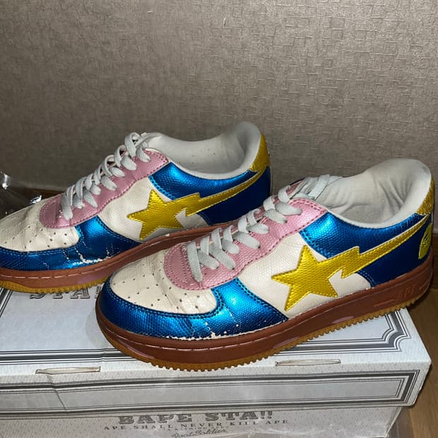 •베이프 OG베이프스타 코튼 캔디 스네이크스킨 스니커즈