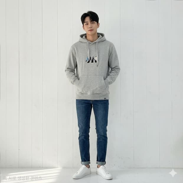 브라바도 더 비틀즈 애비로드 자수 후드티