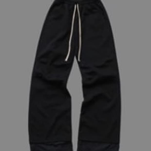 wapworks  w091 플레어 레이어드 스웻팬츠 블랙