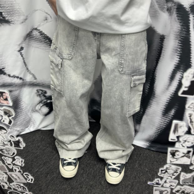 홀리스터 워싱 카고 데님팬츠