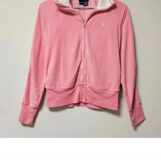 폴로 핑크 벨벳 집업