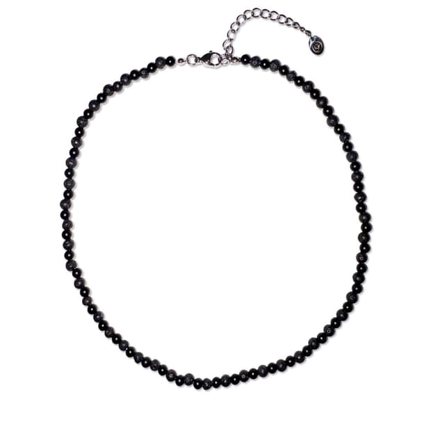 스톤 볼 목걸이 ( 오닉스 x 화산석 )