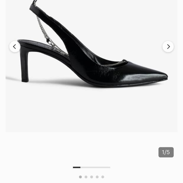 ZADIG&VOLTAIRE 블랙 체인 힐 (38) 쟈딕앤볼테르