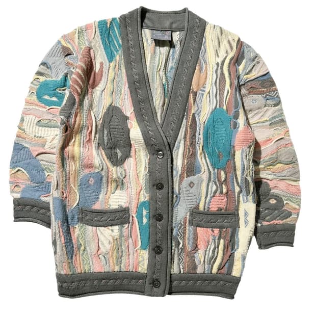 쿠지 케이블 니트 가디건