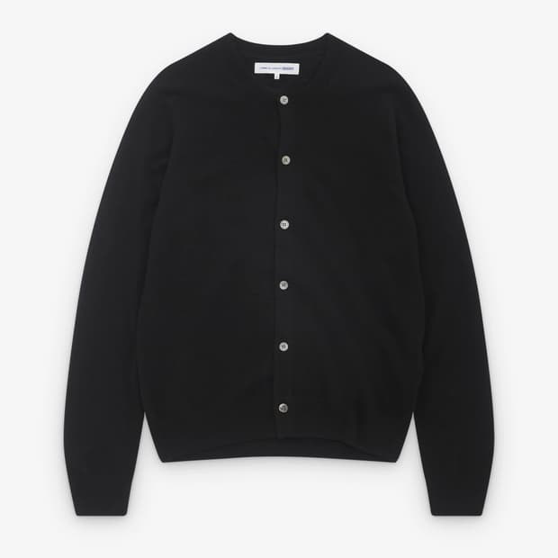 꼼데가르송 셔츠 블랙 라운드넥 가디건 XL