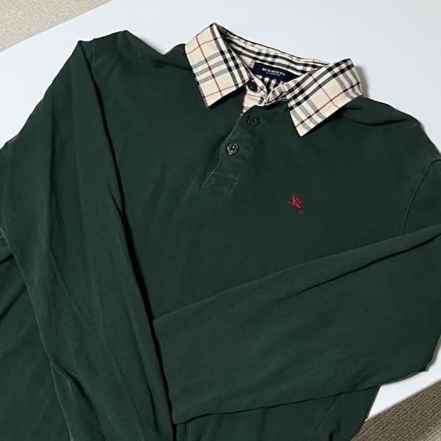 버버리 긴팔티 그린