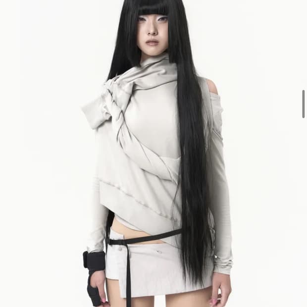 트위스트 버튼업 스웻셔츠 그레이