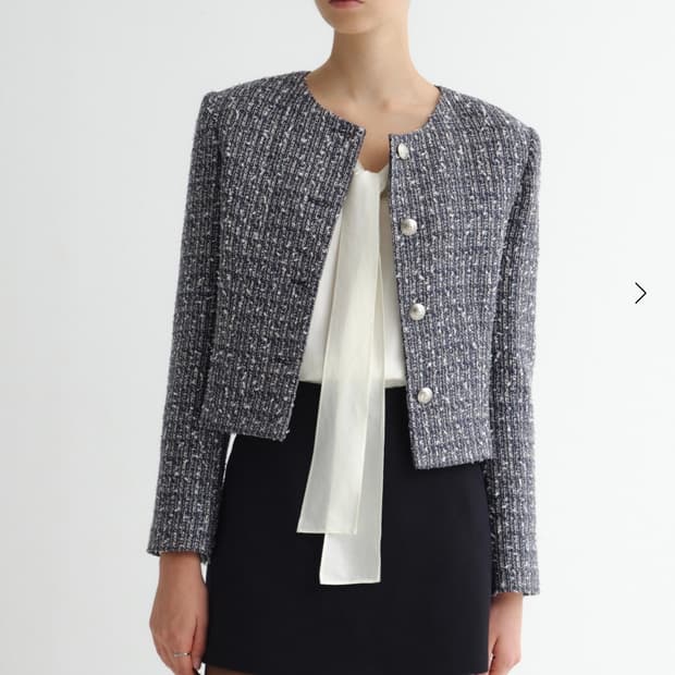 시에 sie 리네 텍스쳐드 트위드 재킷 네이비믹스 m