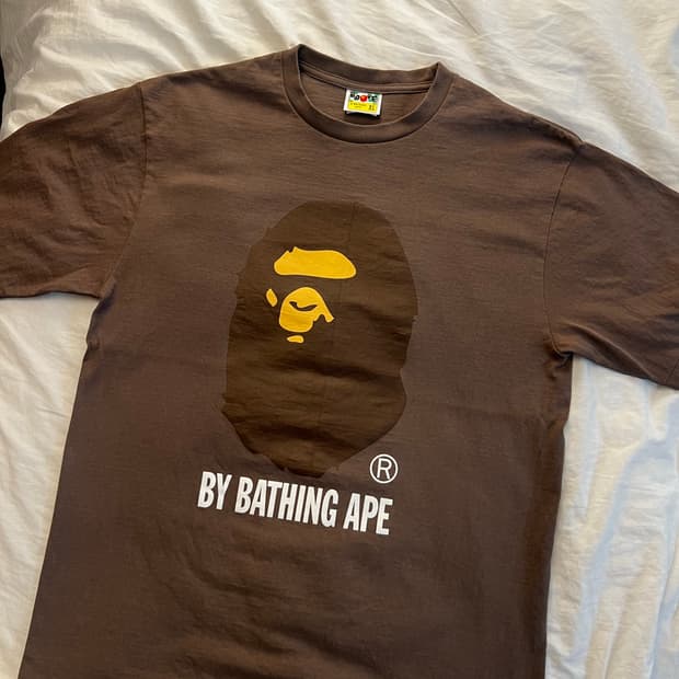 베이프 빅 로고 반팔 티셔츠 / 브라운 / XL