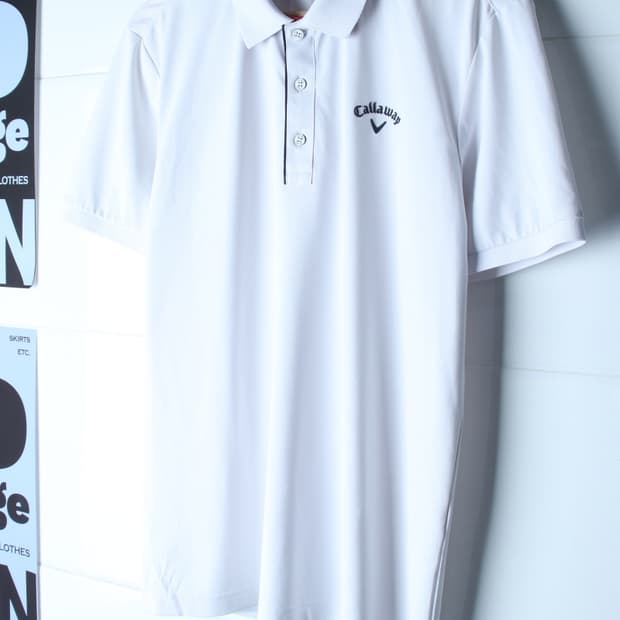 (L-XL) 캘러웨이 반팔 카라 티셔츠 골프 기능성 화이트-H36572