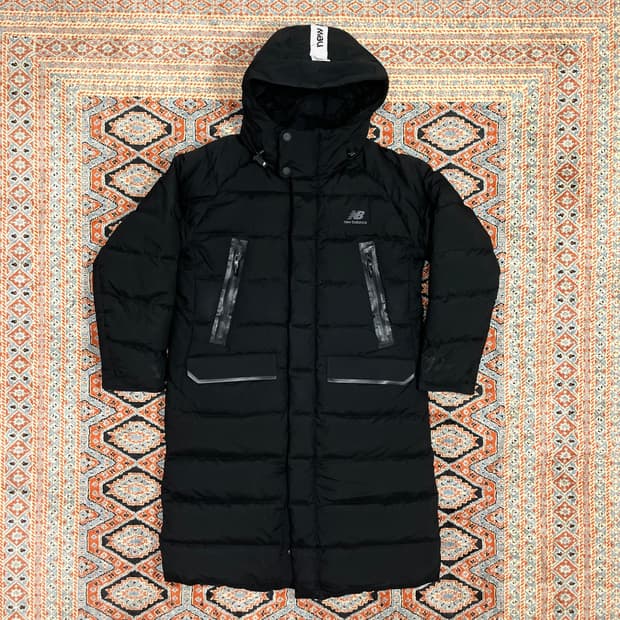 뉴발란스 블랙 구스다운 롱패딩 여성S