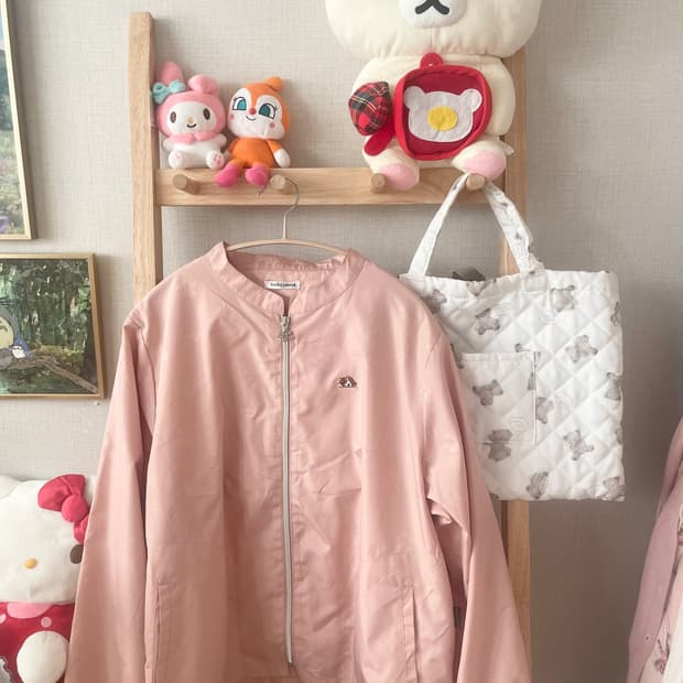 모리걸 빈티지 강아지 핑크 바람막이 💗🐶🐾