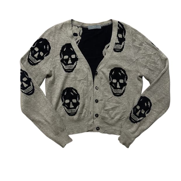 알렉산더 맥퀸 스컬 니트 가디건