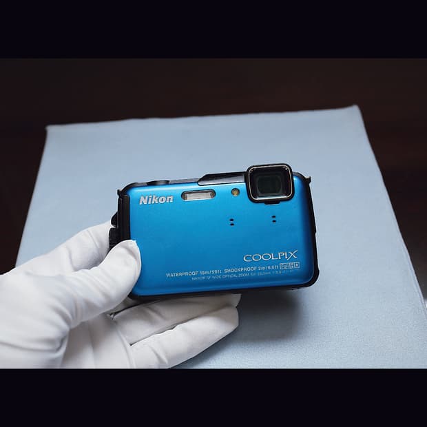 레어<한글>니콘 쿨픽스 aw110 (aw100) 블루 빈티지 디카
