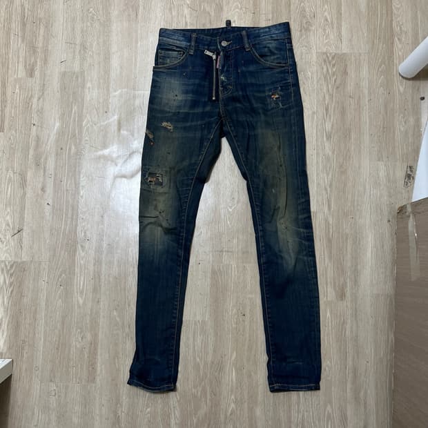 디스퀘어드2 데미지 워싱 데님 청바지 44 