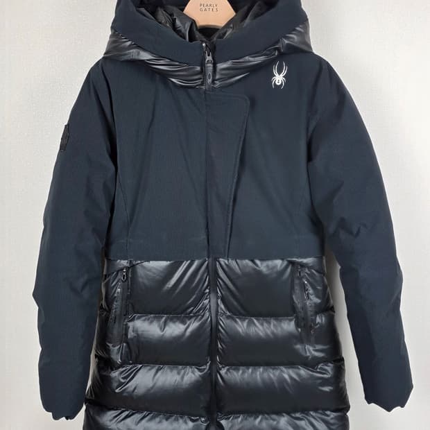 스파이더 여성 패널 롱패딩 블랙 S