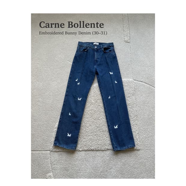 까르네 볼렌테 레빗 자수 스트레이트 데님 (30-31)