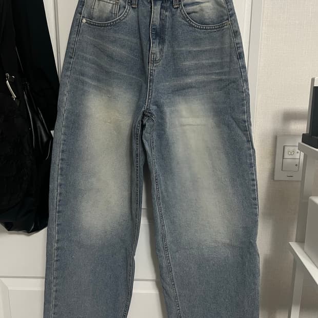 빈티지 워싱 와이드 데님 팬츠
