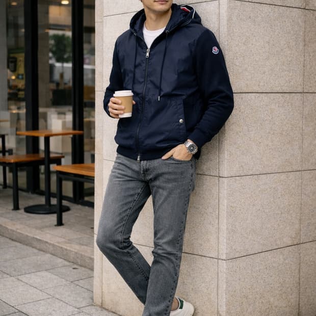 [풀세트] 몽클레르 니트 바람막이 + 띠어리 헤이더 그레이진