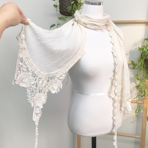 JPN/ 얇은스카프 모리걸스카프 오리엔탈스카프 레이스스카프 