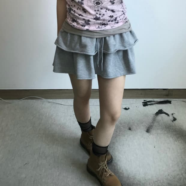 빈티지 스웻 캉캉 스커트