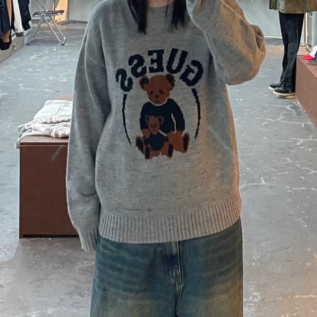 게스진스 곰돌이 그레이 니트 H1453