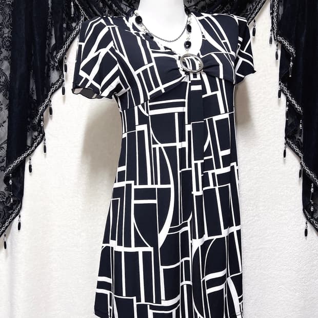 오네갸루 로맨틱 로걀 고스펑크 오링 패턴원피스 핀터 헤이세이 y2k