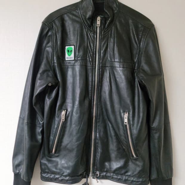 정품)디젤 가죽 자켓 M