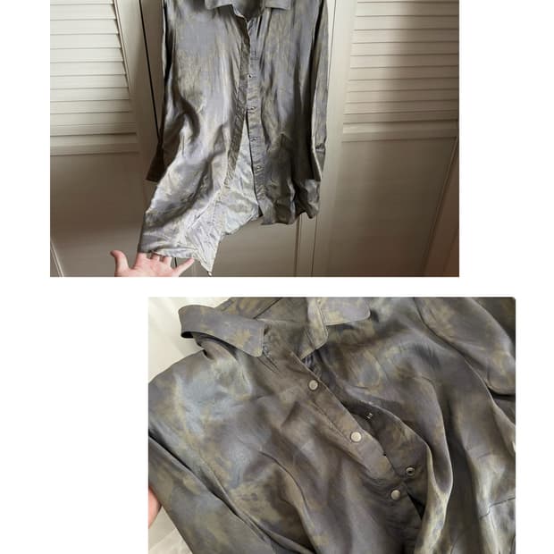 빈티지 실키 다잉 스냅 셔츠