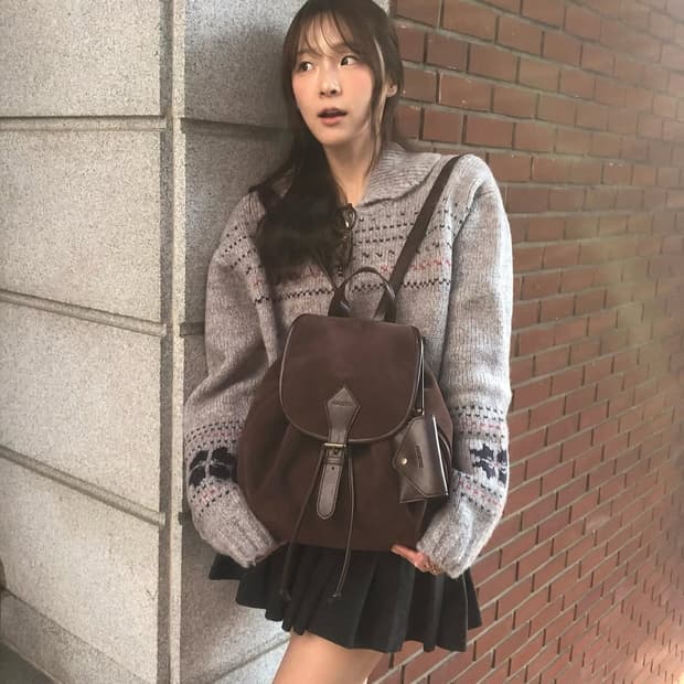 새상품 ) ANOETIC 아노에틱 브라운 백팩 환승연애 이서경 가방