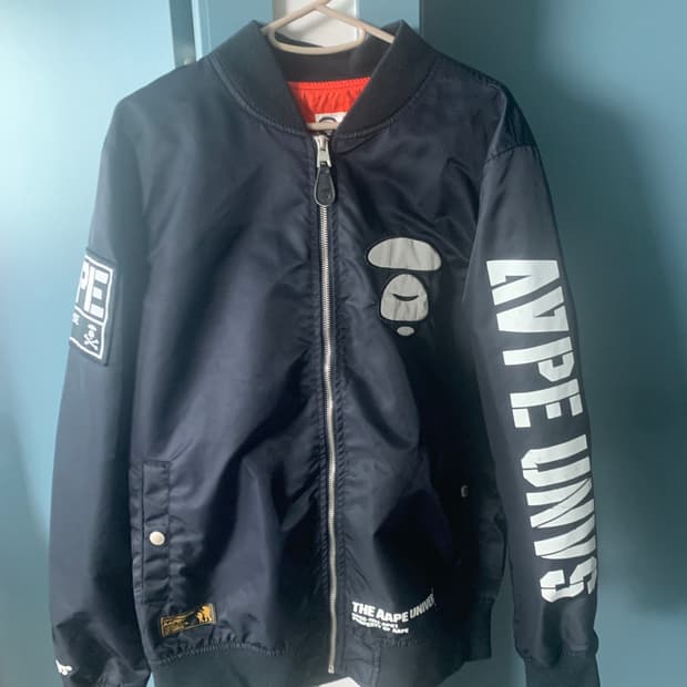 에이프 블랙 봄버 자켓 L