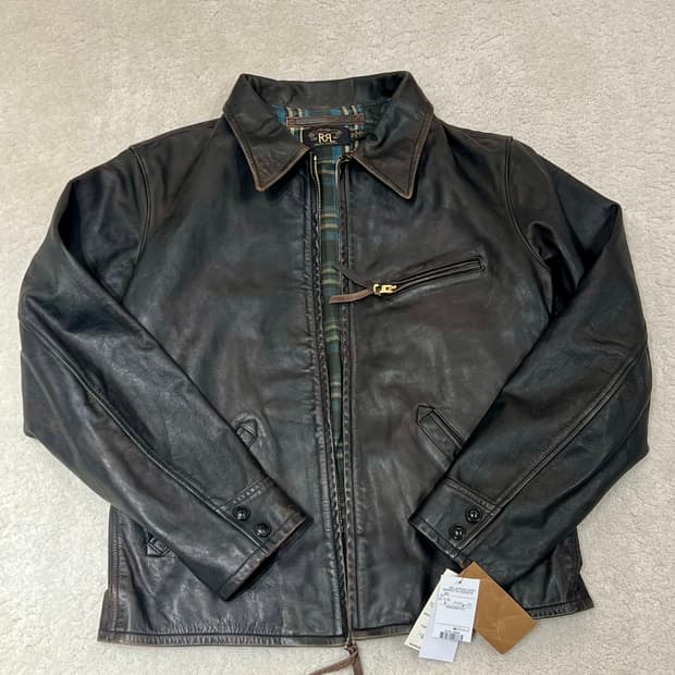 더블알엘 뉴스보이 가죽 자켓
