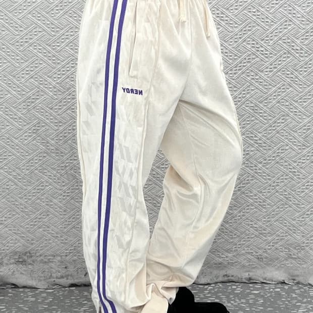 널디 키치 스트릿 기하학 패턴 벨벳 스웻팬츠 L C08675