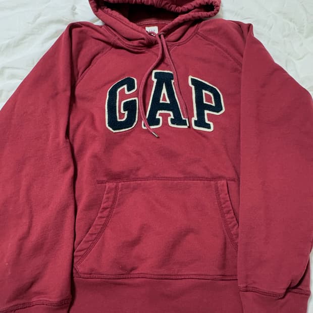 빈티지 갭 레드 로고 후드티 버건디 stc gap
