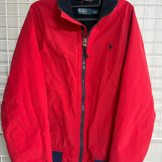폴로 랄프로렌 14년식 레드 나일론 쉘 블루종 자켓