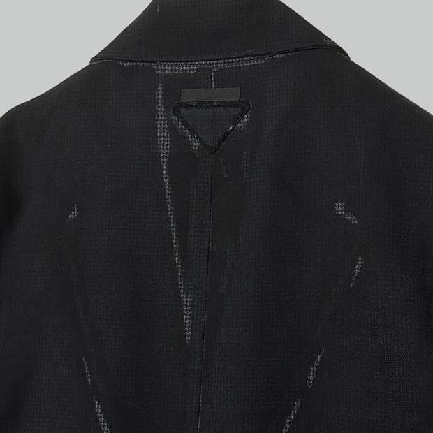 프라다 로고 패치 체스터필드 코트