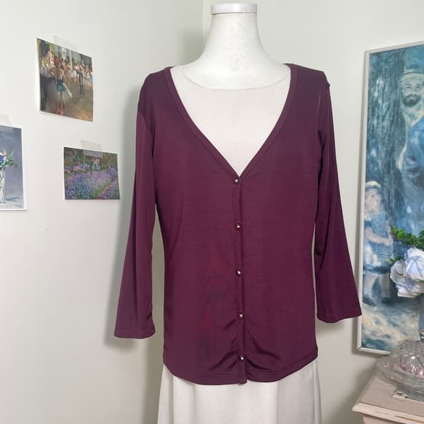 wine button cubic summer cardigan