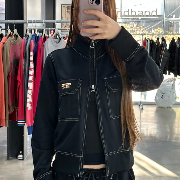 아디다스 삼선 스티치 투웨이 하이넥져지