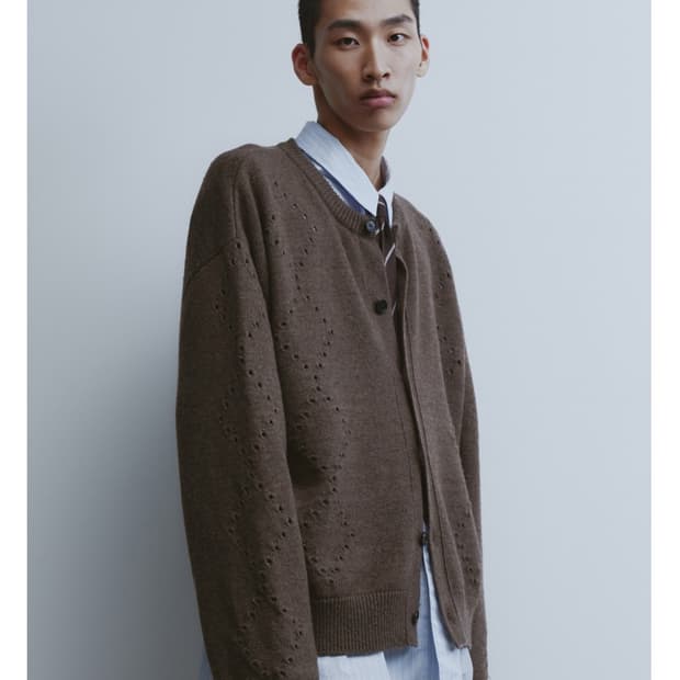 유스 아가일 가디건 브라운 L사이즈