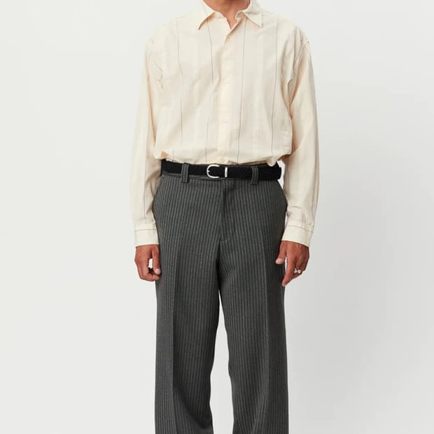 Mfpen 엠에프펜 울 스트라이프 팬츠