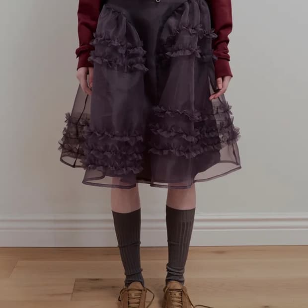 Aopt organza frill layered skirt 아옵트 오간자