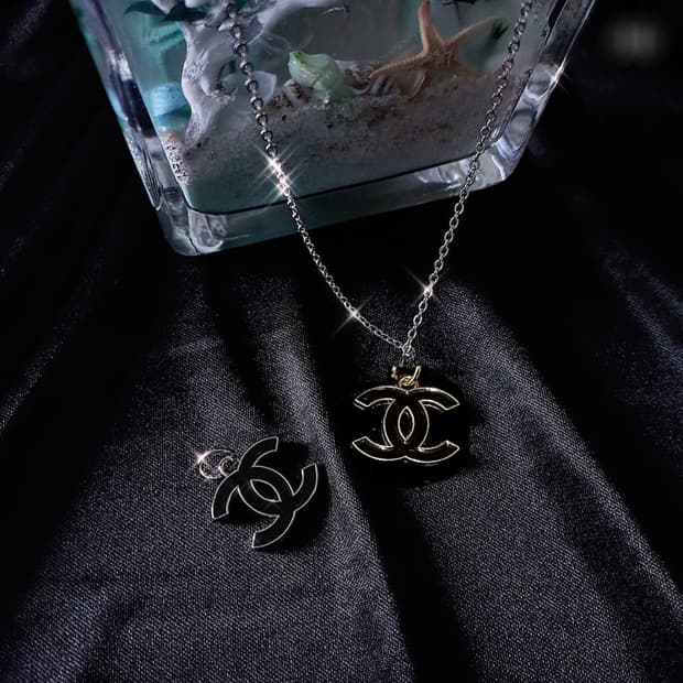 [chanel] 샤넬 빈티지 정품 참단추 업사이클링 목걸이 시그니처