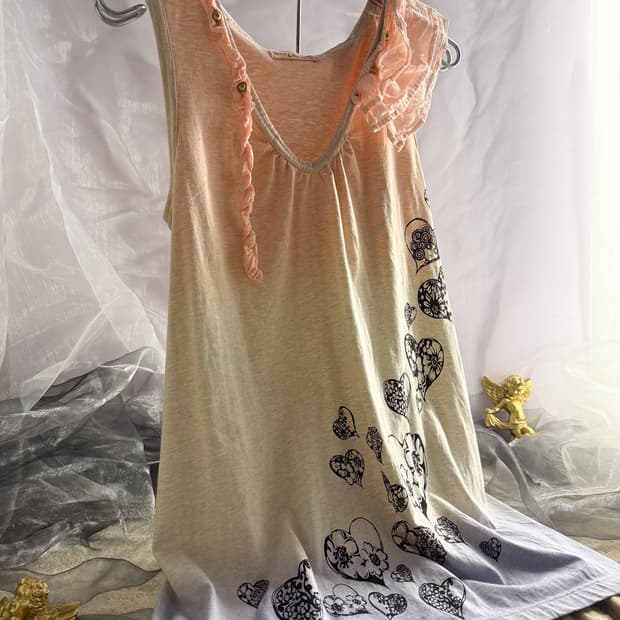 Gradient Beaded Ruffles Sleeveless 0124
