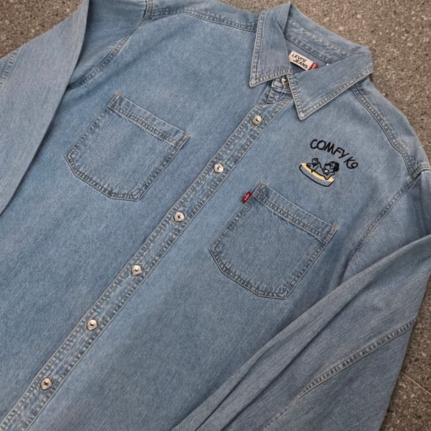 Levis 리바이스 연청 dog긴팔셔츠