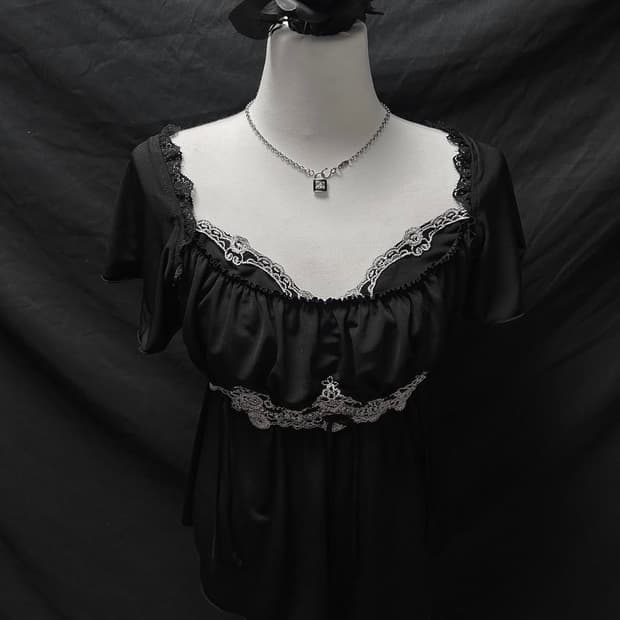 오즈온 블랙레이스 오리엔탈 탑 