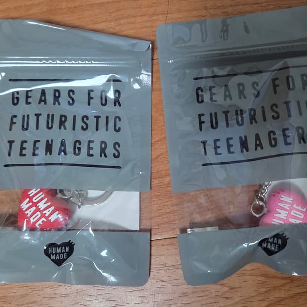 휴먼메이드 하트 러버 키체인 레드,핑크