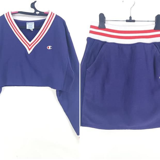 [여M]챔피온 리버스위브 퍼플 기모 스웻 세트[Y5C-236]