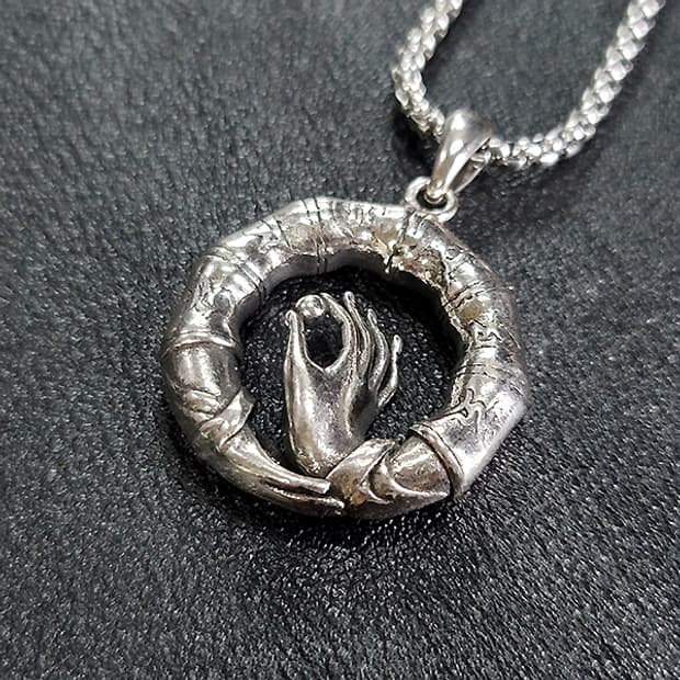 바르타 백동 펜던트 엔틱 선물 부처님 불교 남자 목걸이