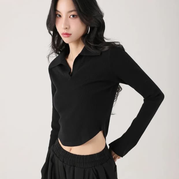 어반드레스 카라 니트 블랙 Ant Waist Collar Knit BLA