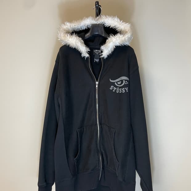 00’s 스투시 퍼 후드집업